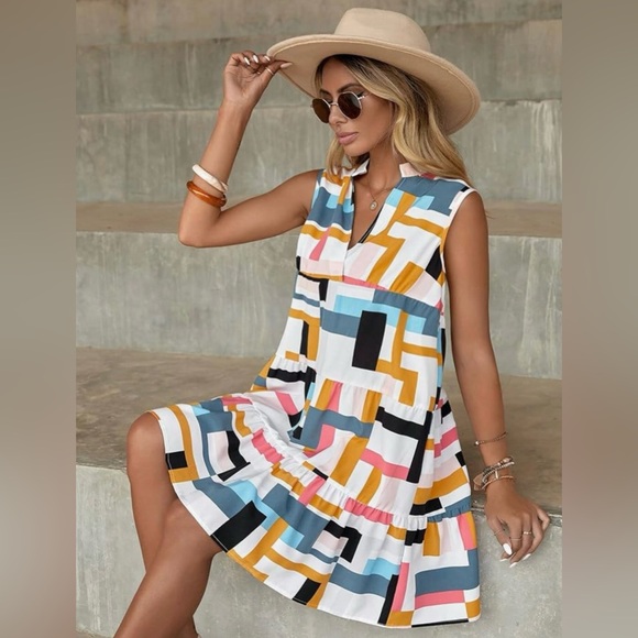 Emery Rose Dresses & Skirts - Emery Rose Geometric Dress L